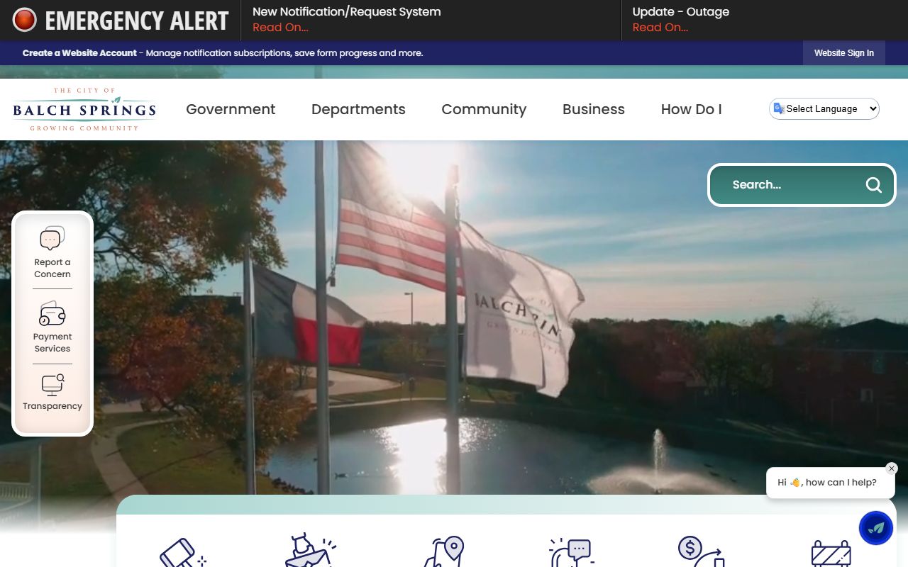 City of Balch Springs website for Balch Springs White Pages searches