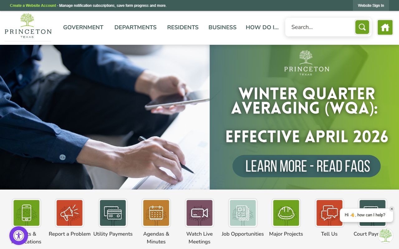 City of Princeton official website for Princeton White Pages searches