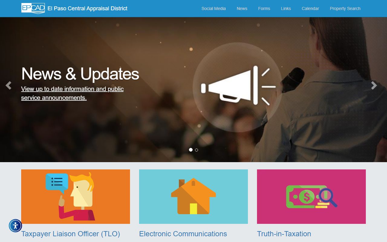 El Paso Central Appraisal District property search for El Paso white pages