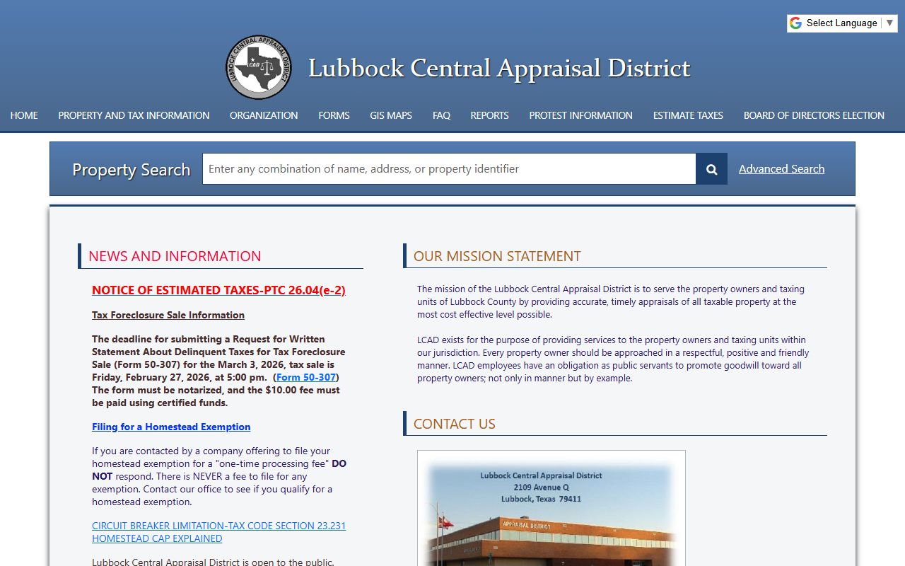 Lubbock County Appraisal District search for Lubbock white pages